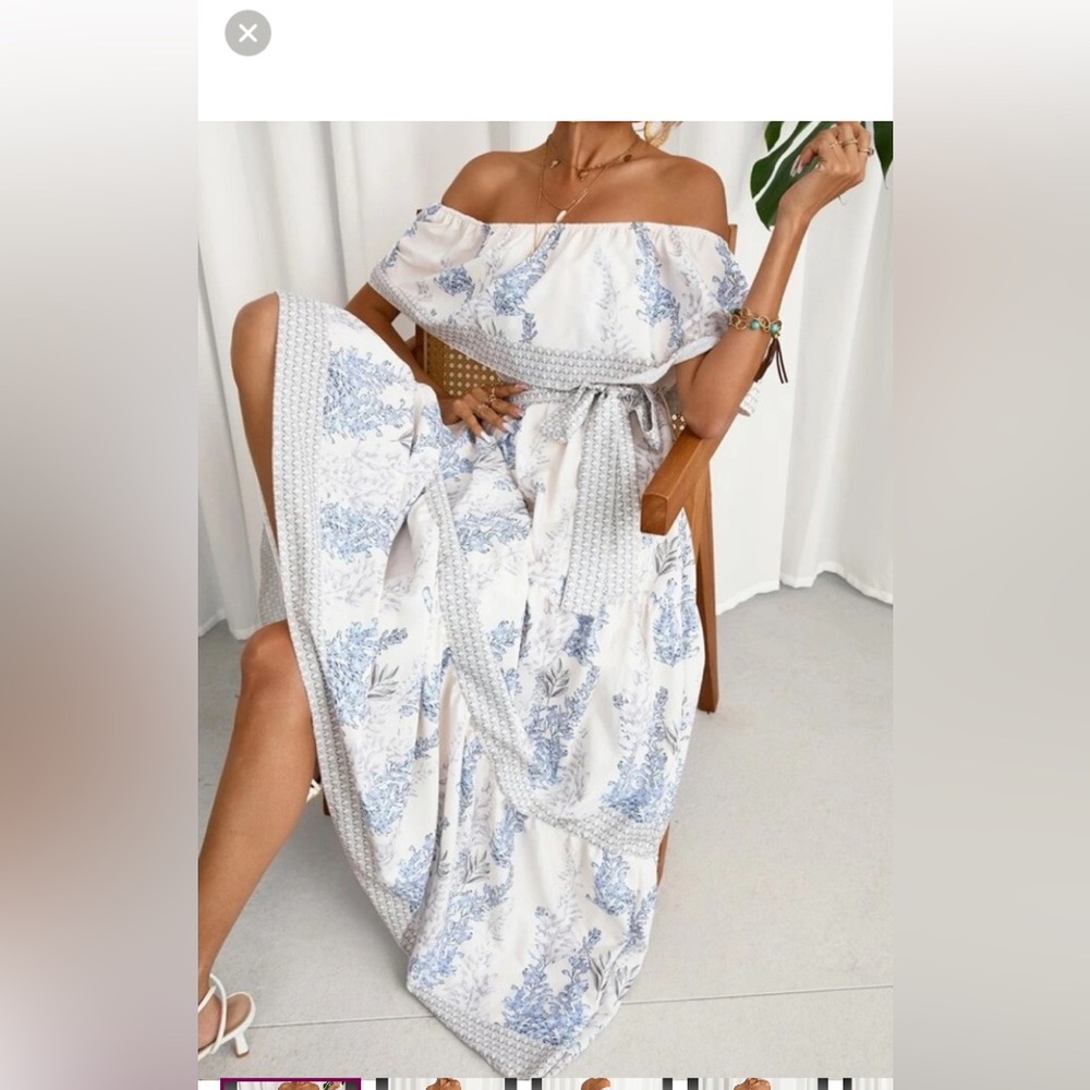 Beautiful off shoulder, tiered ruffle maxi dress - Picture 3 of 9